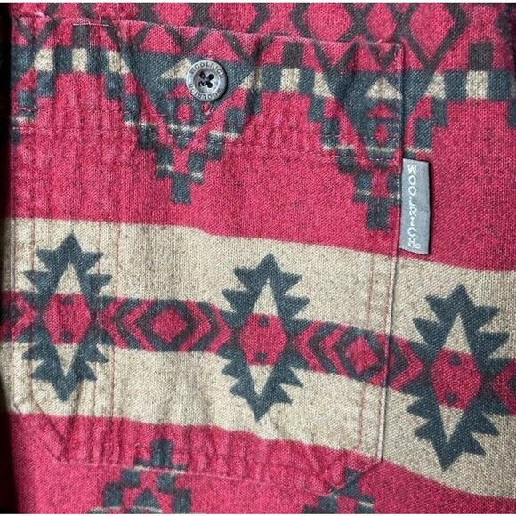 Vintage Woolrich Aztec Flannel Chamois Shirt Men’s size Large All over Print - Picture 4 of 6